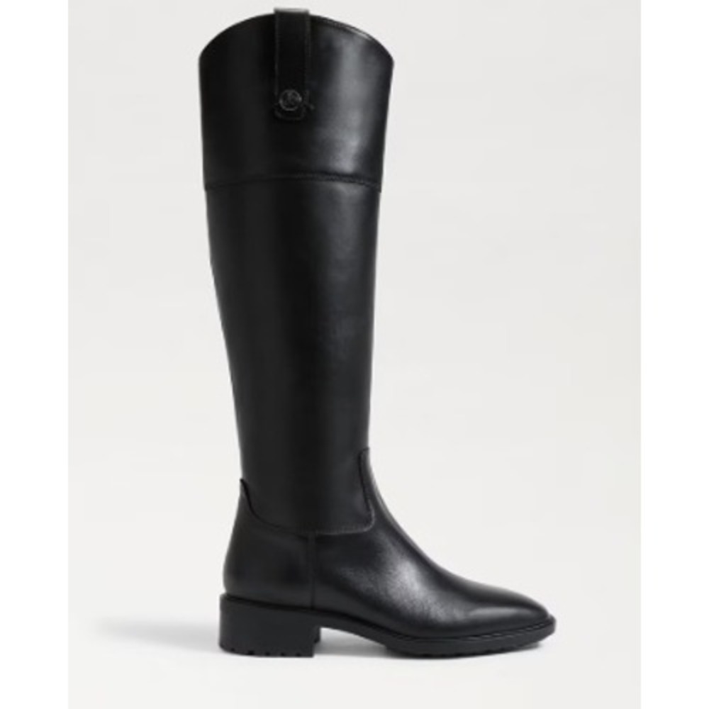 Sam Edelman Drina Leather Tall Riding Boots Black Womens 6 Athletic Calf NEW‎